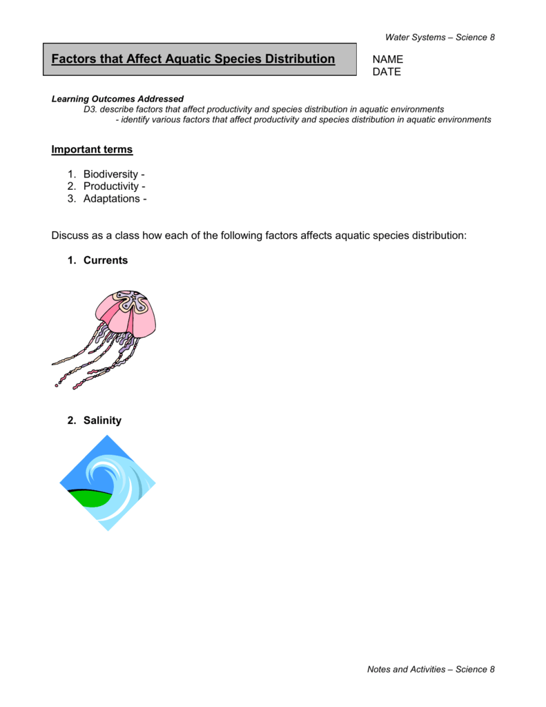 Factors That Affect Aquatic Species Distribution