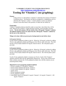 Testing for Vitamin C (no graphing)