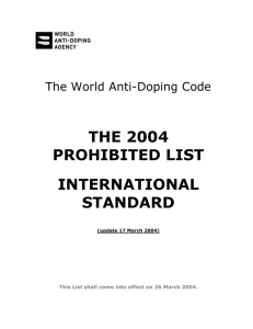 the 2004 prohibited list