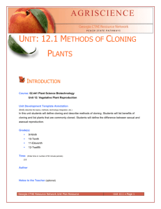 Unit 12.1 Methods of Cloning Plants