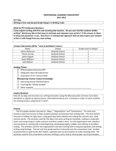 PROFESSIONAL LEARNING TEAM REPORT 2011