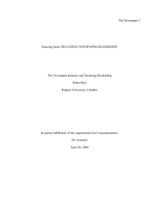 Running head: DECLINING NEWSPAPER READERSHIP