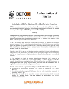 Authorisation of PB(T)s