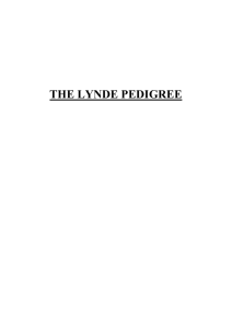 THE LYNDE PEDIGREE