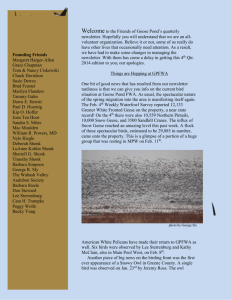 Welcome to the Friends of Goose Pond`s quarterly newsletter
