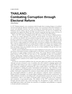 Thailand: Combating Corruption through Electoral Reform