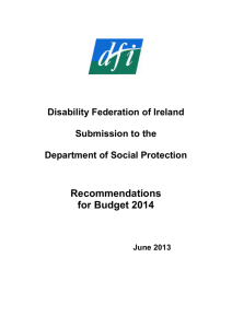 Disability Federation of Ireland Submission to Department of Social