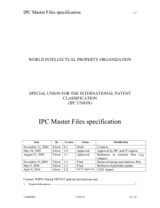 IPC Master files specification