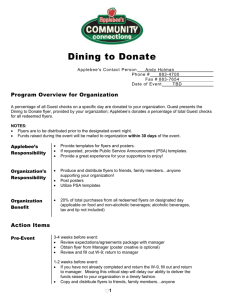 Dining to Donate Organization Expectations