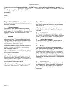 Participant Agreement - Cambridge Science Festival