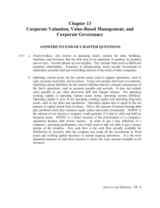 Corporate Valuation, Instructor`s Manual