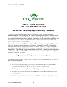 Student Learning Agreement: 1st Year Foundation Placement