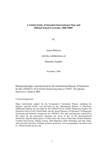 The study on Instructional Time - Analysis