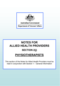 Notes for allied health providers, section 2(j)