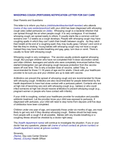 Pertussis sample letter_daycare - Texas Department of State Health