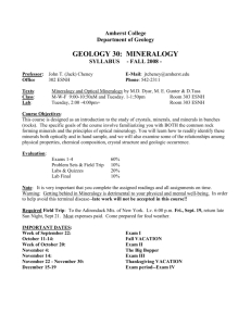 Geology 30, Mineralogy Syllabus Fall 2008