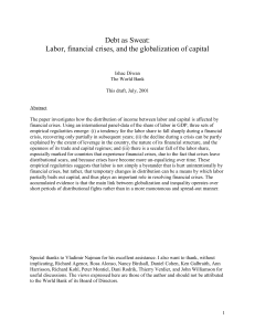 Labor, financial crises, and the globalization of capital