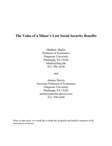 The value of a minor`s lost social security benefits
