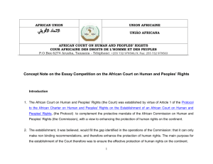 Concept Note on the Essay Competition on African Court on
