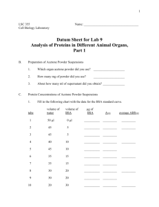 Data Sheet for Lab 9