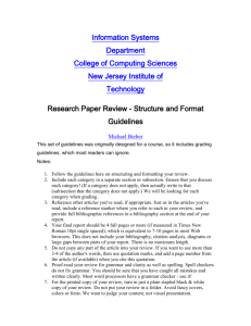 Research Paper Review - Department of Information Systems • NJIT