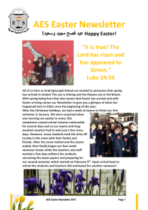 Easter Newsletter - Arab Episcopal School