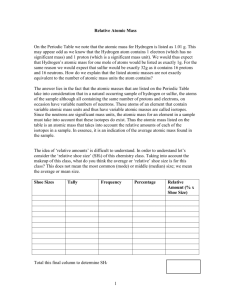 Relative Atomic Mass - Student Copy - C11-3-01