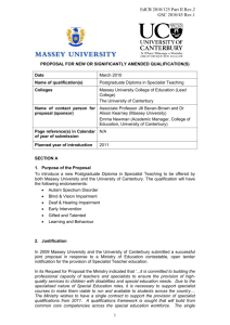 massey university college of education