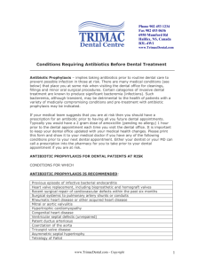 Conditions Requiring Antibiotics Before Dental