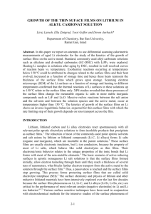 GROWTH OF THE THIN SUFACE FILMS ON LITHIUM IN ALKYL