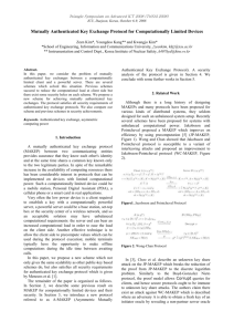 Mutually Authenticated Key Exchange Protocol For Computationally