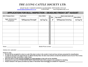 Bull Inspection Form - Luing Cattle Society