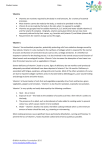 Vitamin C information and worksheet (976.5