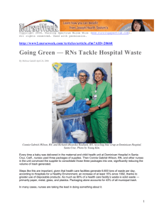 Going Green – RNs Tackle Hospital Waste.