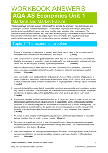 Economics AQA AS Unit 1 WORKBOOK ANSWERS