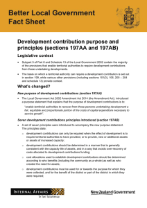 Development contribution purpose and principles (sections 197AA