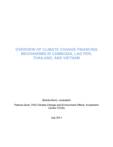 "Overview of Climate Change financing mechanisms in Cambodia