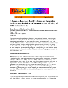 Vol. 6. No. 2 R-8 September 2002 A Focus on Language Test