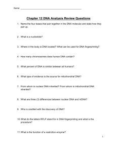 Ch 12 DNA Checkpoint Questions