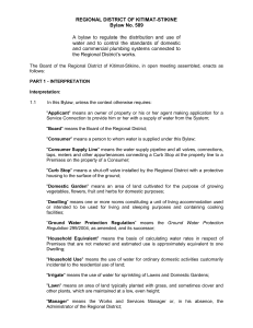 See copy of proposed Bylaw No. 589