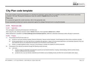 Rural Zone Code: City Plan Development Template