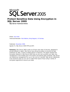 Protect Sensitive Data Using Encryption in SQL Server