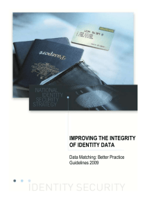 Improving the integrity of identity data - Attorney