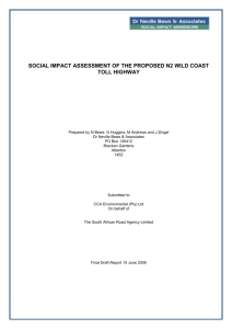 social impact assessment of the proposed n2 wild coast toll highway