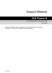 Unit G495 - Booklet - Scheme of work and lesson plan booklet