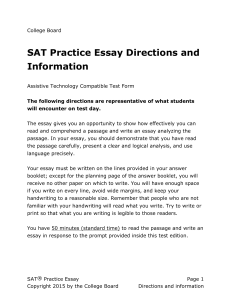 General Directions for Assistive Technology, SAT Practice Essays