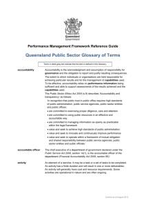 Queensland Public Sector Glossary of Terms