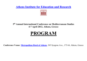 Thursday May 21st, 2010 - Athens Institute for Education & Research