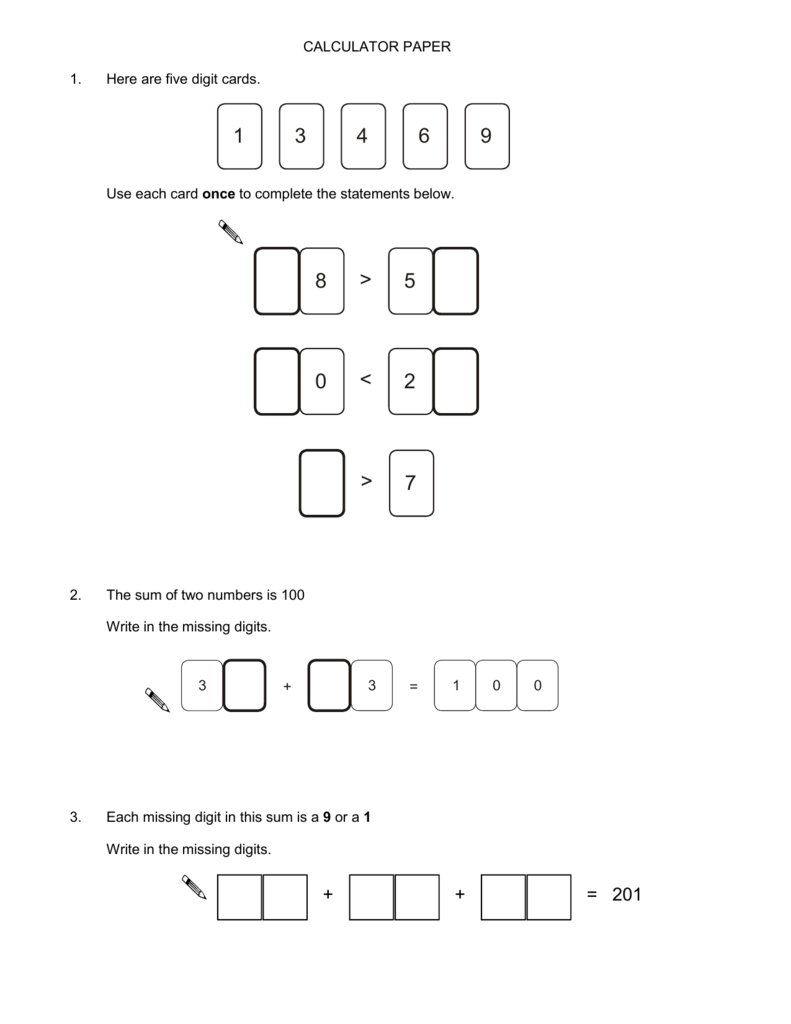 Here Are Five Digit Cards