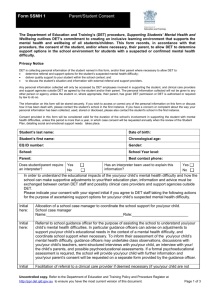 Form SSMH1 - Parent/Student consent